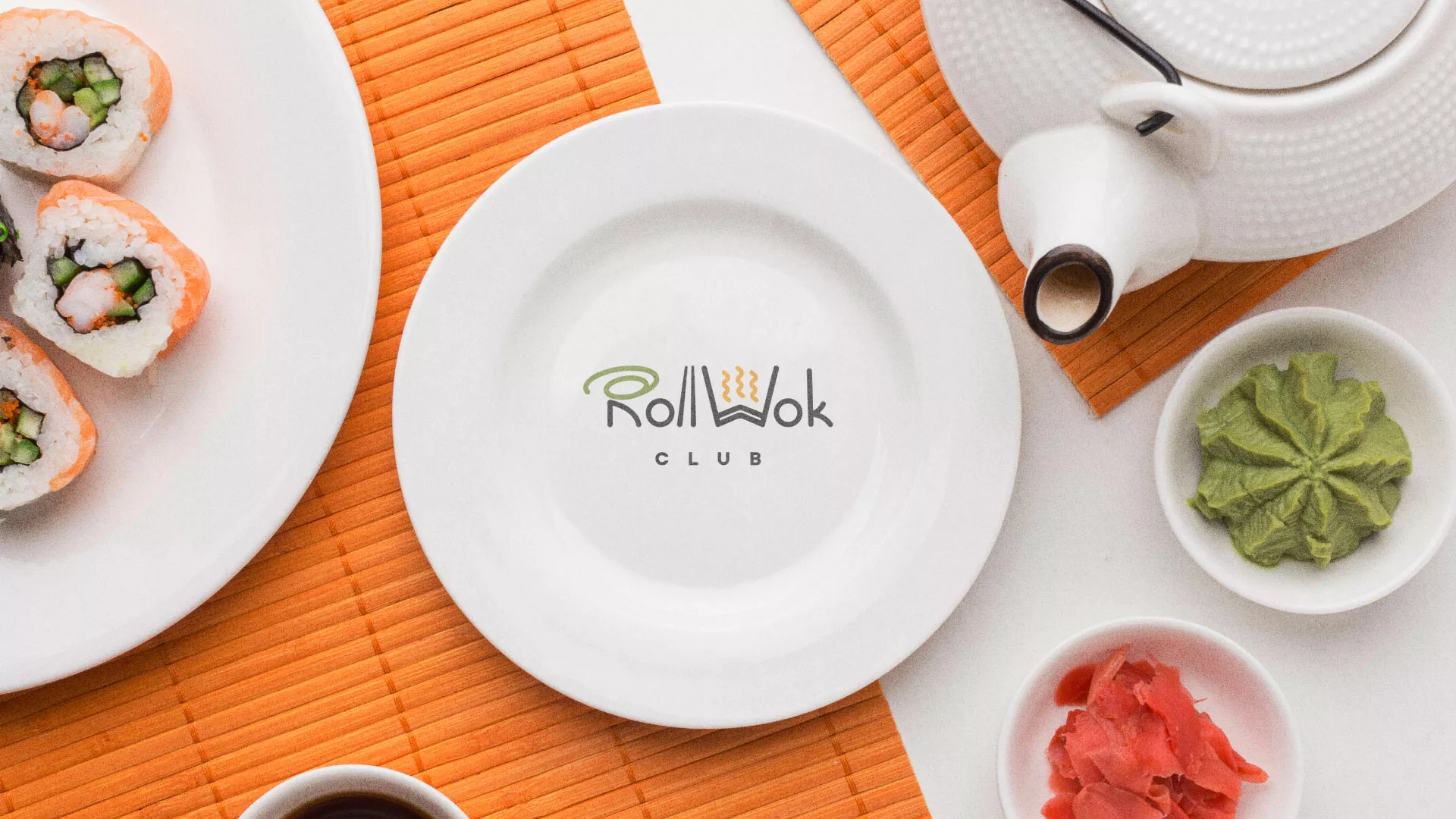 Разработка логотипа и фирменного стиля в Полевском для суши-бара «Roll Wok Club» Разработка логотипа и фирменного стиля в Полевском для суши-бара «Roll Wok Club»